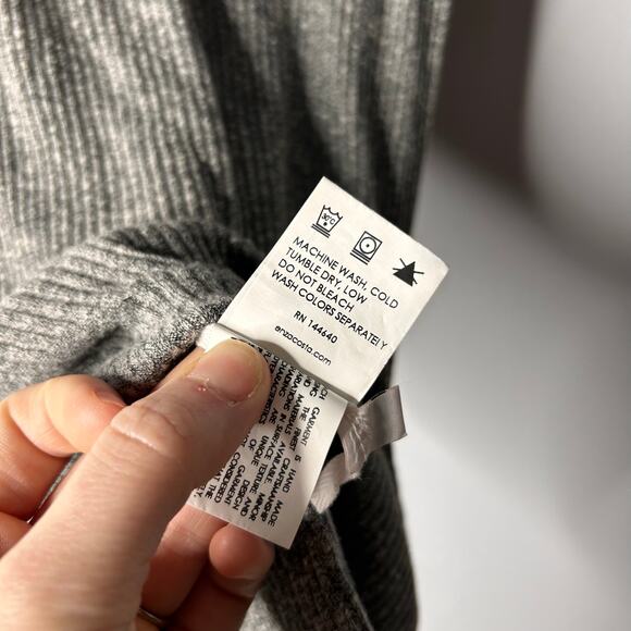 Enza Costa Ribbed Crewneck Tee Shirt Short Sleeve Women's Small Gray Minimalist - Picture 7 of 10